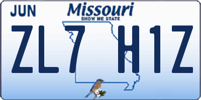 MO license plate ZL7H1Z