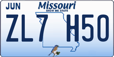 MO license plate ZL7H5O