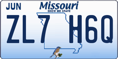 MO license plate ZL7H6Q