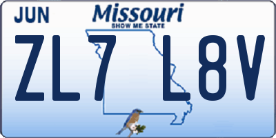 MO license plate ZL7L8V