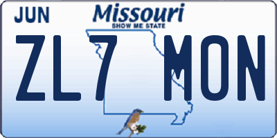 MO license plate ZL7M0N
