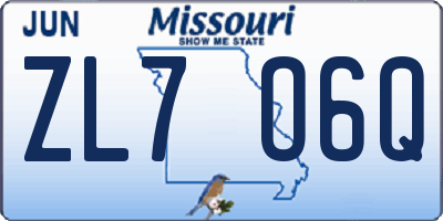 MO license plate ZL7O6Q