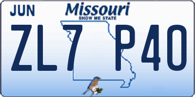 MO license plate ZL7P4O