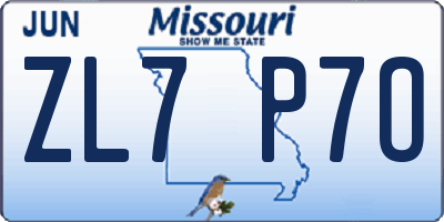 MO license plate ZL7P7O