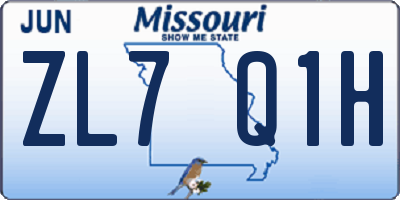 MO license plate ZL7Q1H