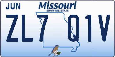 MO license plate ZL7Q1V