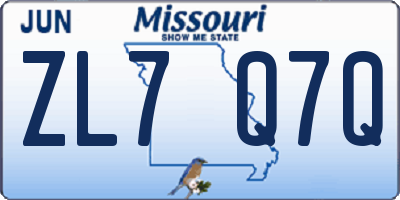 MO license plate ZL7Q7Q