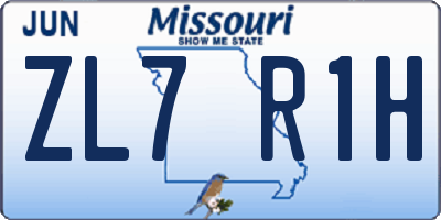 MO license plate ZL7R1H