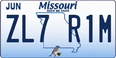 MO license plate ZL7R1M