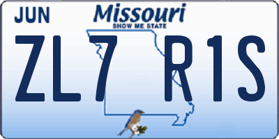 MO license plate ZL7R1S