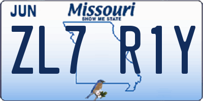 MO license plate ZL7R1Y