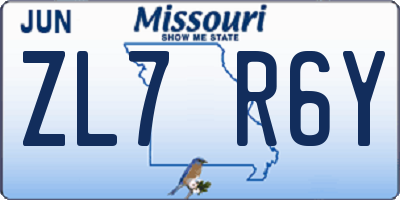 MO license plate ZL7R6Y