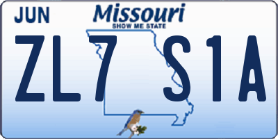 MO license plate ZL7S1A