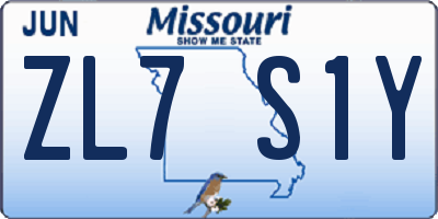 MO license plate ZL7S1Y