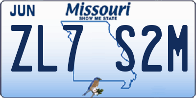 MO license plate ZL7S2M