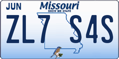 MO license plate ZL7S4S