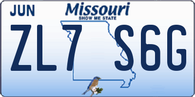 MO license plate ZL7S6G