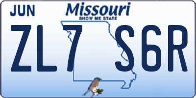 MO license plate ZL7S6R