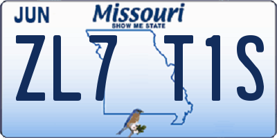 MO license plate ZL7T1S