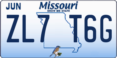 MO license plate ZL7T6G