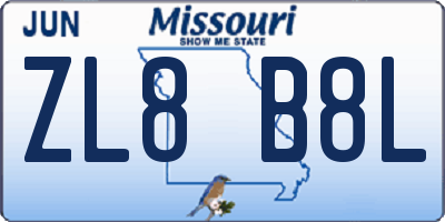 MO license plate ZL8B8L