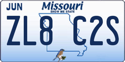 MO license plate ZL8C2S
