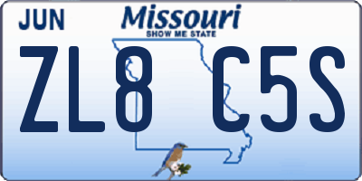 MO license plate ZL8C5S
