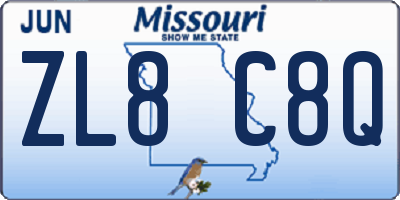 MO license plate ZL8C8Q