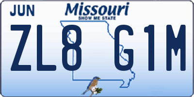 MO license plate ZL8G1M