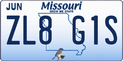 MO license plate ZL8G1S