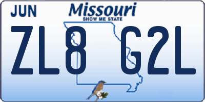 MO license plate ZL8G2L