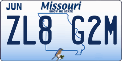 MO license plate ZL8G2M
