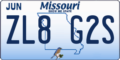 MO license plate ZL8G2S