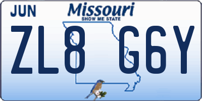 MO license plate ZL8G6Y