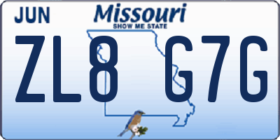 MO license plate ZL8G7G