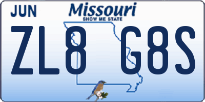 MO license plate ZL8G8S