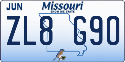 MO license plate ZL8G9O