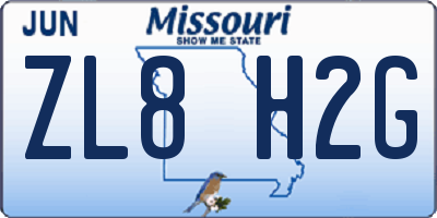 MO license plate ZL8H2G