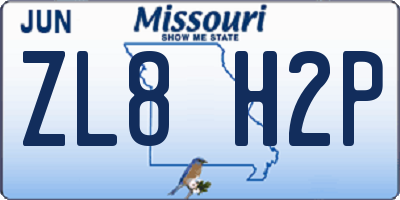 MO license plate ZL8H2P
