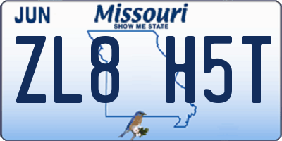 MO license plate ZL8H5T
