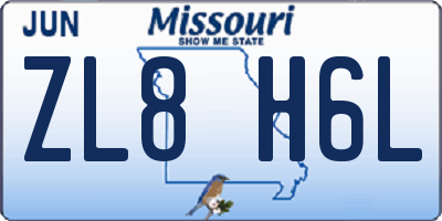 MO license plate ZL8H6L
