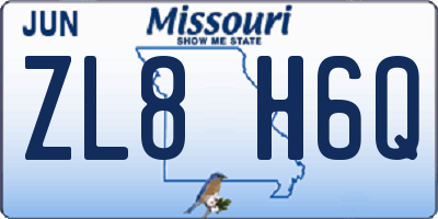 MO license plate ZL8H6Q