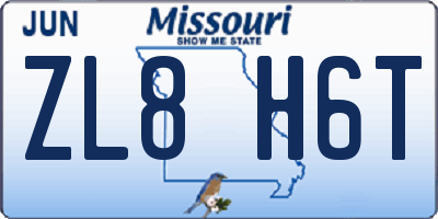 MO license plate ZL8H6T