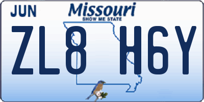 MO license plate ZL8H6Y