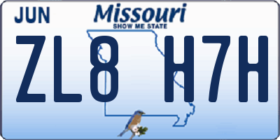 MO license plate ZL8H7H
