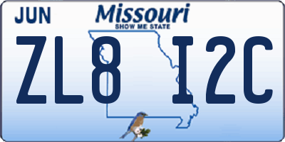 MO license plate ZL8I2C