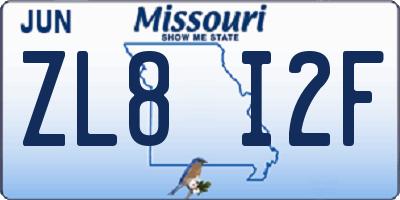 MO license plate ZL8I2F