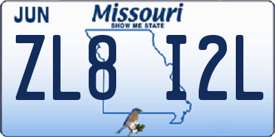 MO license plate ZL8I2L