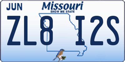 MO license plate ZL8I2S