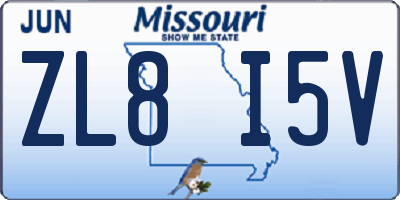 MO license plate ZL8I5V